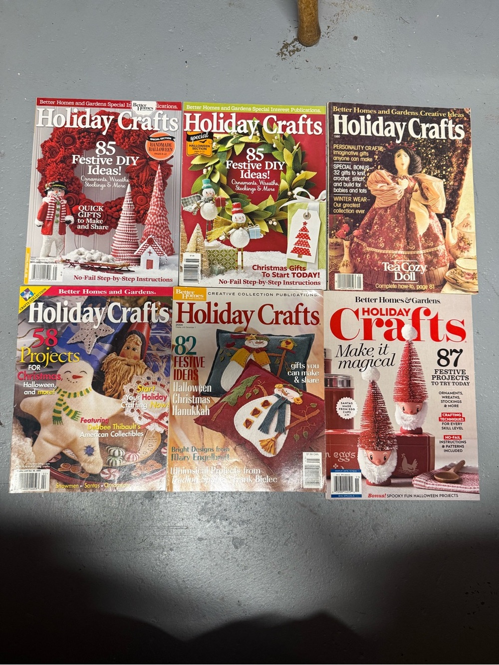 BH&G Holiday Crafts Lot 6 1980-2014 Tea Cozy Doll Gnomes Felt Crafts